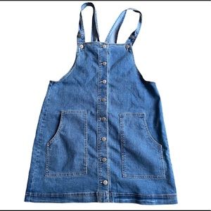 Denim dress overalls